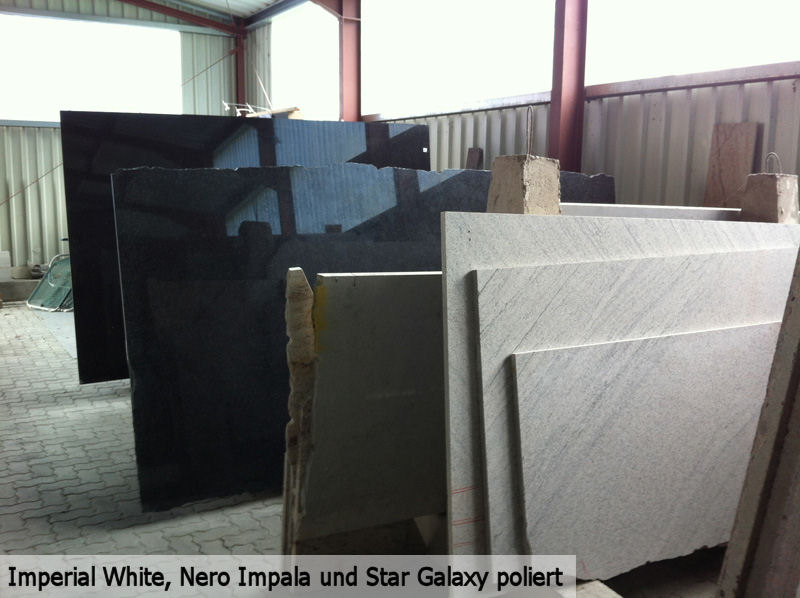 Imperial White, Nero Impala und Star Galaxy poliert